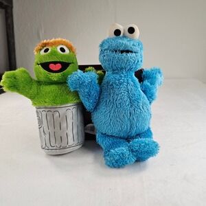 Sesame Street Plush Set Cookie Monster Oscar the Grouch 2023 Just Play 8-9 Inch